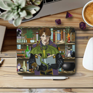 Young Wizard Fantasy Library Books Dragon Mouse Mat