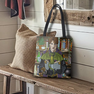 Young Wizard Fantasy Library Books Dragon Tote Bag