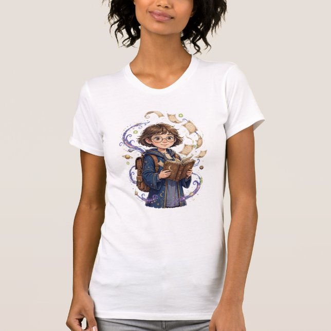 Young Wizard Student - Magical Celestial  T-Shirt (Front)