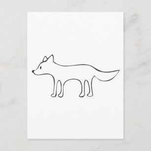Young Wolf in Black and White Sketch Postcard