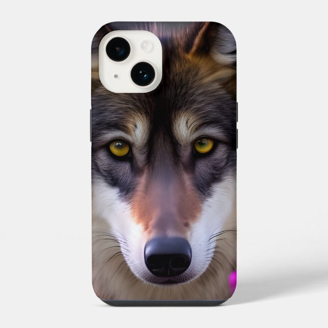 Young wolf stare  iPhone case (Back)