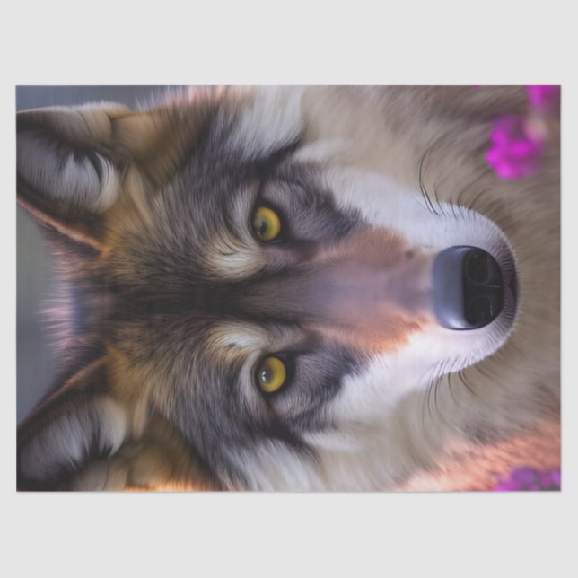Young wolf Stare  Tissue Paper (Front)