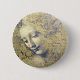 young woman 2 6 cm round badge