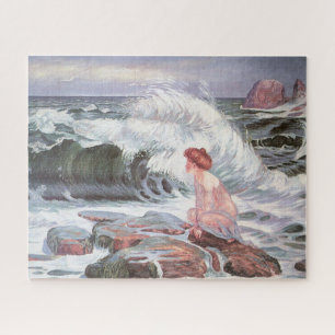 Young Woman and the Big Wave (by Frantisek Kupka) Jigsaw Puzzle