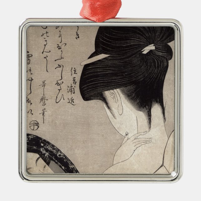 Young woman applying make-up, c.1795-96 metal tree decoration (Front)