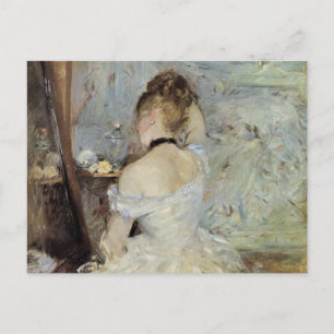 Young Woman at the Mirror by Berthe Morisot Postcard