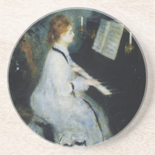 Young Woman at the Piano by Renoir Coaster