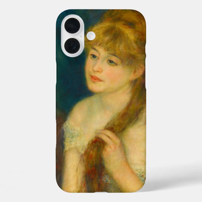 Young Woman Braiding Her Hair by Renoir Case-Mate iPhone Case (Back)