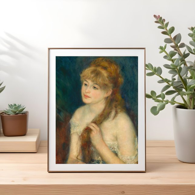 Young Woman Braiding Her Hair, Renoir Fine Art Poster (Creator Uploaded)