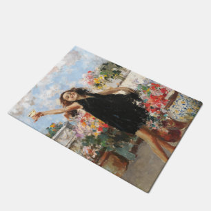 Young Woman Celebrating Victory (Vincenzo Irolli) Doormat