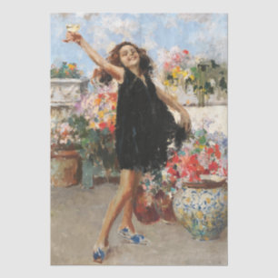 Young Woman Celebrating Victory (Vincenzo Irolli) Tissue Paper