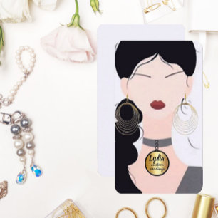 young woman earring card
