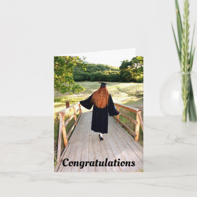 Young Woman Graduation Greeting Card (Front)