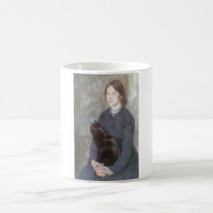 Young Woman Holding a Black Cat (by Gwen John) Coffee Mug