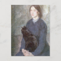 Young Woman Holding a Black Cat - Gwen John