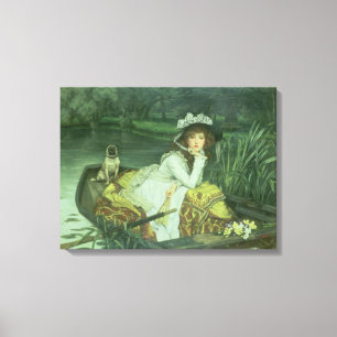 Young Woman in a Boat, or Reflections, c.1870 (oil Canvas Print