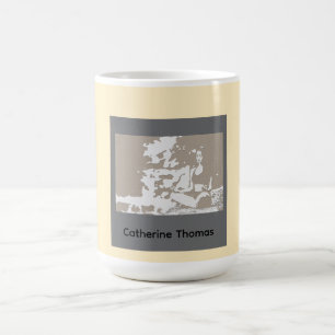 young woman in a yoga pose coffee mug