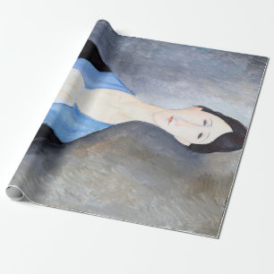 Young Woman in Blue, Modigliani Wrapping Paper
