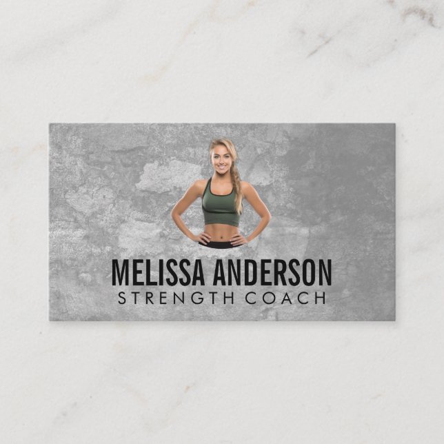 Young Woman in Fitness Clothing Business Card (Front)