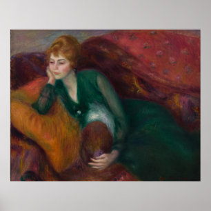 Young Woman in Green, William James Glackens Poster