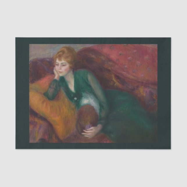 Young Woman in Green, William James Glackens  Tissue Paper (Front)