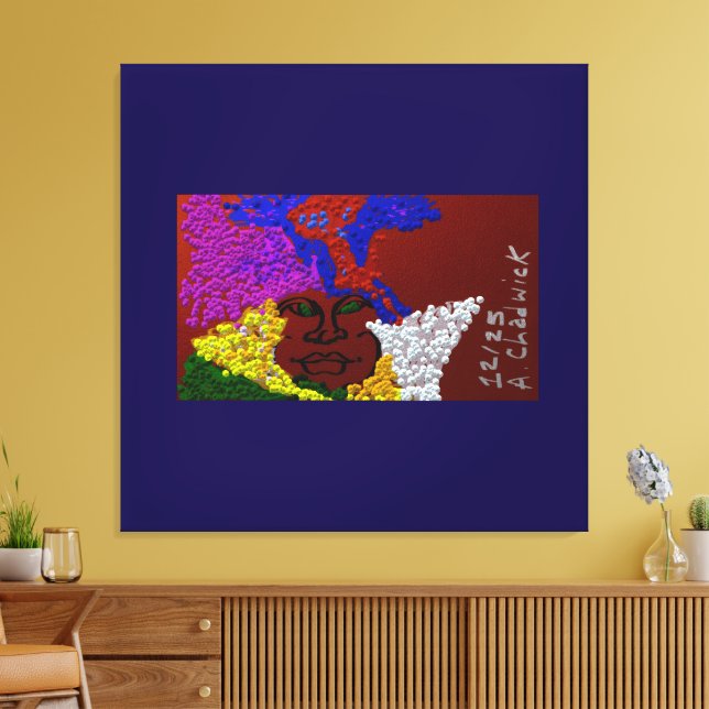 Young Woman in the Flower Mist Canvas Print (Insitu(LivingRoom))