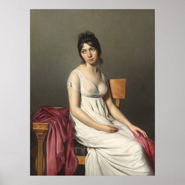 Young Woman in White, Jacques-Louis David Fine Art Poster (Front)