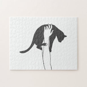 Black And White Cat Jigsaw Puzzles Zazzle Co Uk