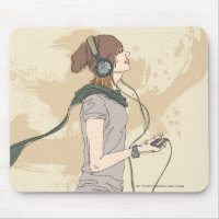 Young woman listening music