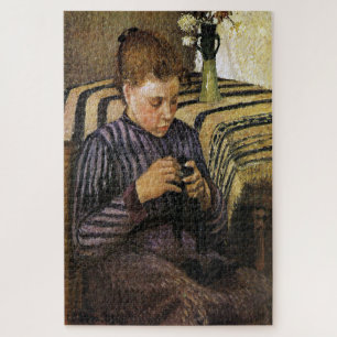 Young Woman Mending Her Stockings by Pissarro Jigsaw Puzzle