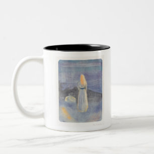 young Woman on the Beach (1896) by Edvard Munch Two-Tone Coffee Mug