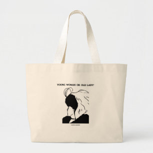 Young Woman Or Old Lady? (Optical Illusion) Large Tote Bag