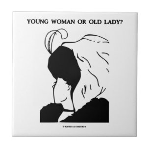 Young Woman Or Old Lady? (Optical Illusion) Tile