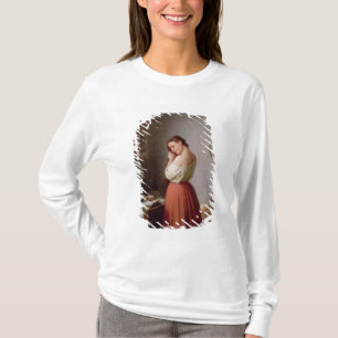 Young Woman Plaiting her Hair T-Shirt