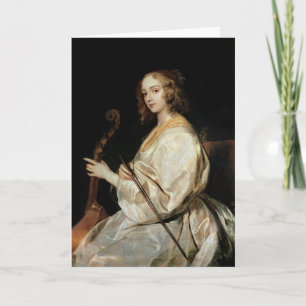 Young Woman Playing a Viola da Gamba Card
