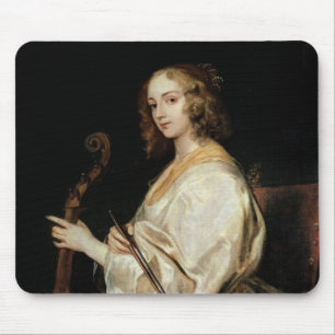 Young Woman Playing a Viola da Gamba Mouse Mat