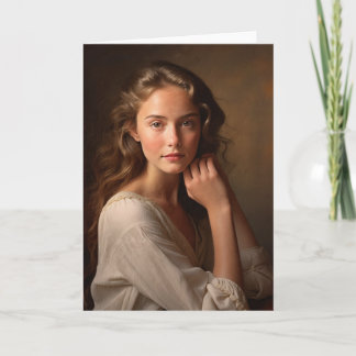 Young woman portrait.  card