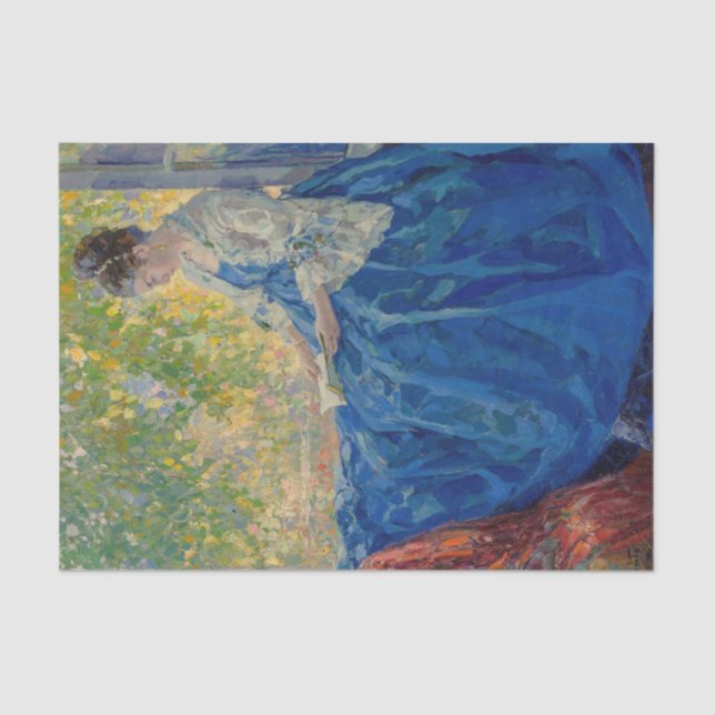 Young Woman Reading at a Window  Tissue Paper (Front)