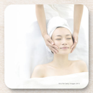 young woman receiving massage,woman in health coaster