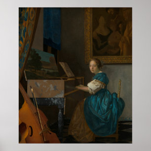 Young Woman Seated At A Virginal Poster