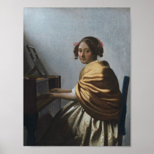 Young Woman Seated at a Virginal — Vermeer Poster