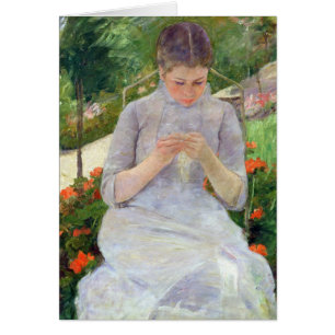 Young Woman Sewing in the garden, c.1880-82