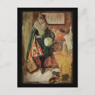 Young Woman Traveller Postcard