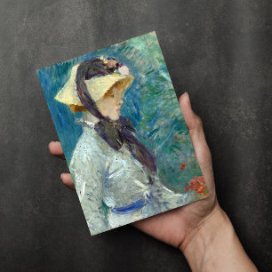 Young Woman with a Straw Hat   Berthe Morisot Card