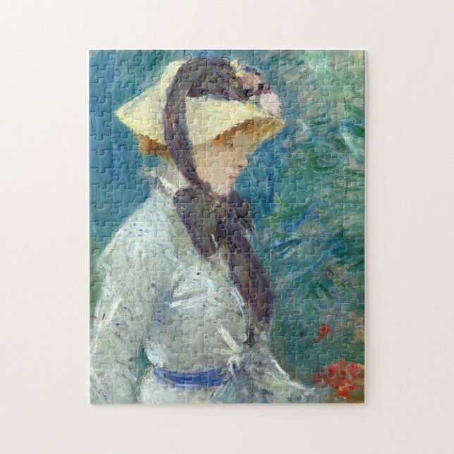 Young Woman with a Straw Hat | Berthe Morisot Jigsaw Puzzle (Vertical)