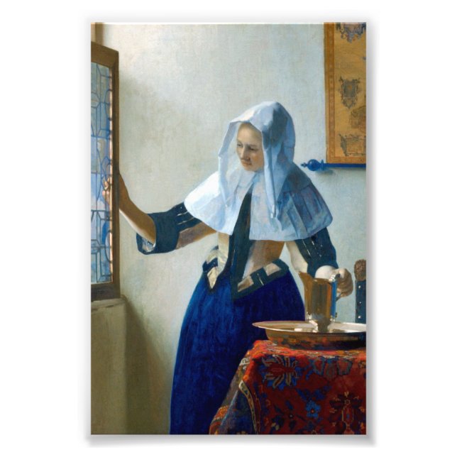 Young Woman with a Water Pitcher by Vermeer Photo Print (Front)