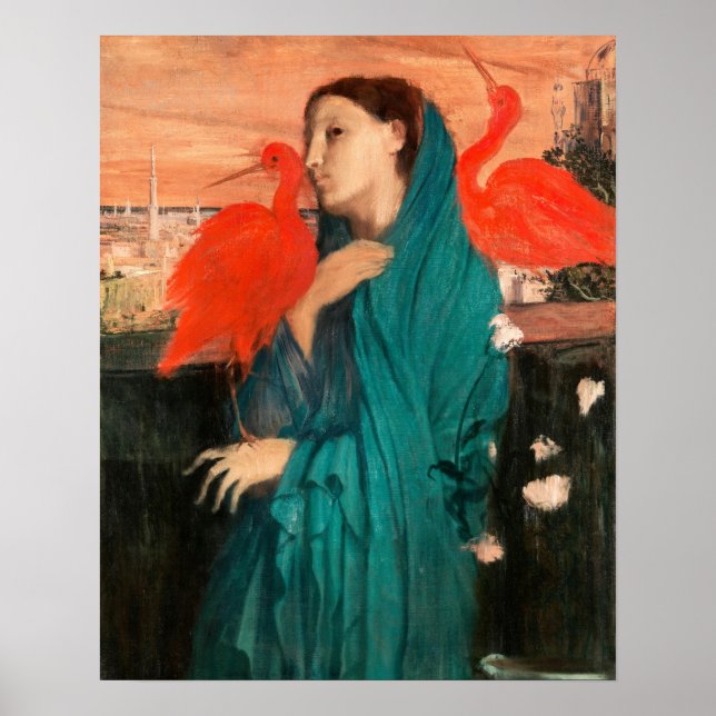 Young Woman with Ibis by Edgar Degas Poster (Front)