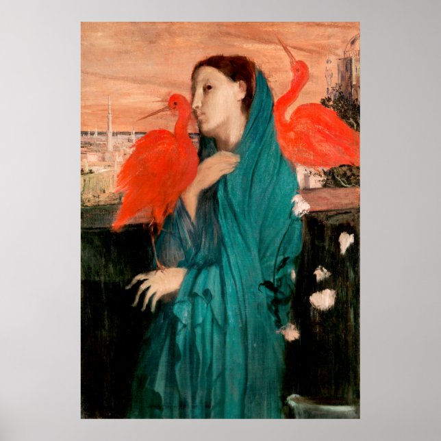 Young Woman with Ibis by Edgar Degas Poster (Front)