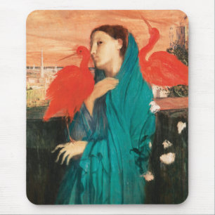 Young Woman with Ibis Fine Art by Edgar Degas Mouse Mat