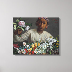 Young Woman with Peonies   Frédéric Bazille Canvas Print